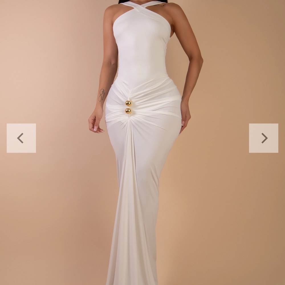 Elegant White Evening Gown